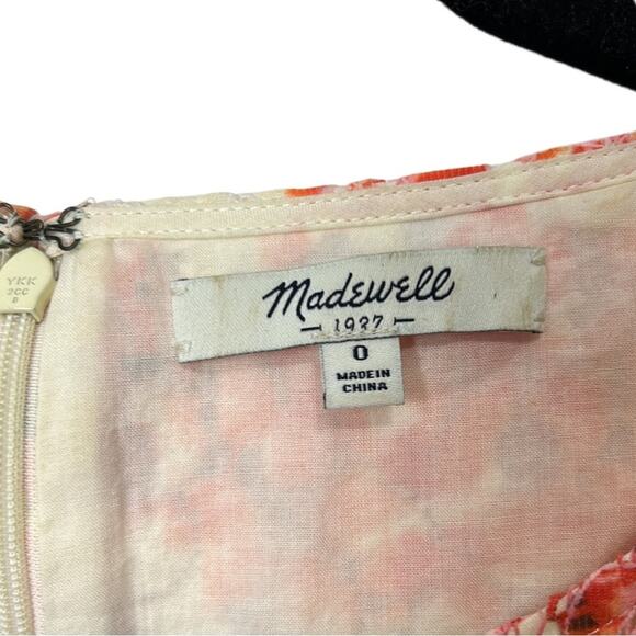 Madewell Floral Mini Dress in Orange and White - Picture 5 of 10